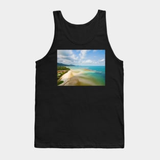 Aerial view of idyllic emerald tropical sea and beach Tank Top